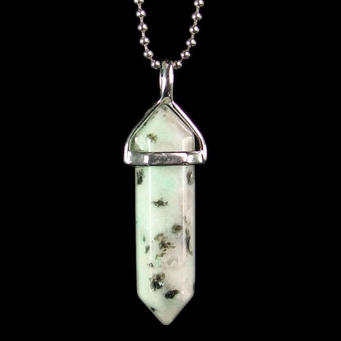 Lotus Jasper Gemstone Pendant Necklace